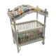 Dolls House Patchwork Canopy Cot Crib Miniature White Nursery Baby Furniture
