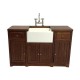 Dolls House Walnut Unit with Belfast Sink JBM Miniature Kitchen Furniture