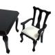 Dolls House Dining Room Furniture Set Black Miniature Queen Ann Suite 1:12 Scale