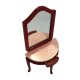 Dolls House Half Moon Demi Table & Mirror Mahogany Marble Top Hall Furniture