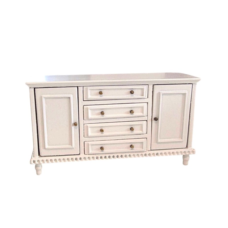 Dolls House Sideboard White Wood Buffet Miniature Dining Room Furniture 1:12