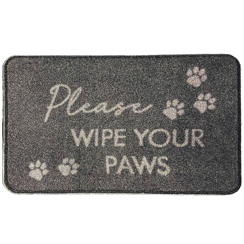 Dolls House Wipe Your Paws Door Mat Grey Welcome Porch Rug 1:12 Printed Card