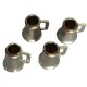 Dolls House 4 Pewter Beer Tankards Mugs Miniature 1:12 Scale Pub Bar Accessory