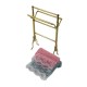 Dolls House Brass Towel Rail Rack Pink & White Towels Bathroom Furniture 1:12