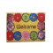 Dolls House Welcome Door Mat 1:24 Scale Colourful Flowers Design