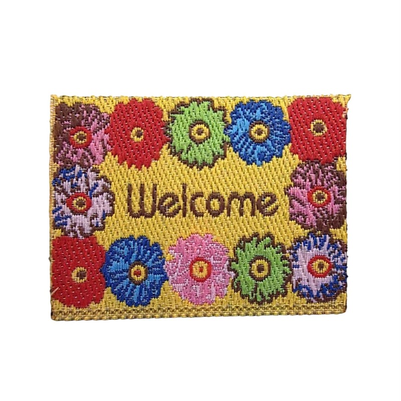 Dolls House Welcome Door Mat 1:24 Scale Colourful Flowers Design