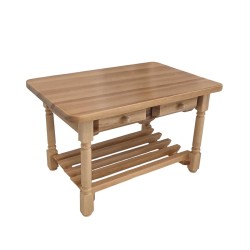 Dolls House Work Table with Drawers Light Oak Miniature Kitchen Furniture 1:12