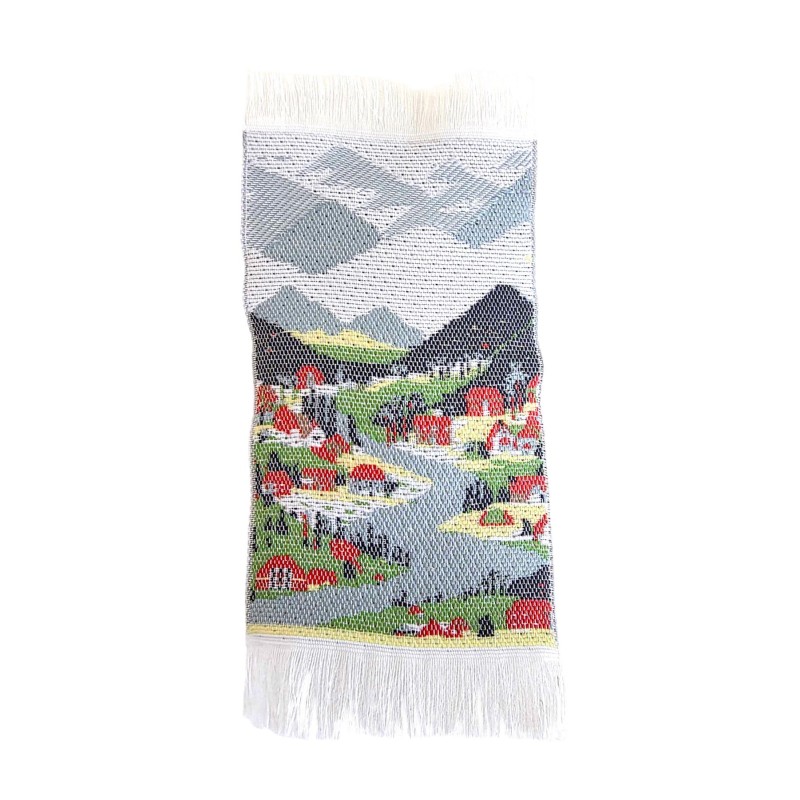 Dolls House Tapestry Rug Woven Scenic Village Miniature Wall or Floor Accessory