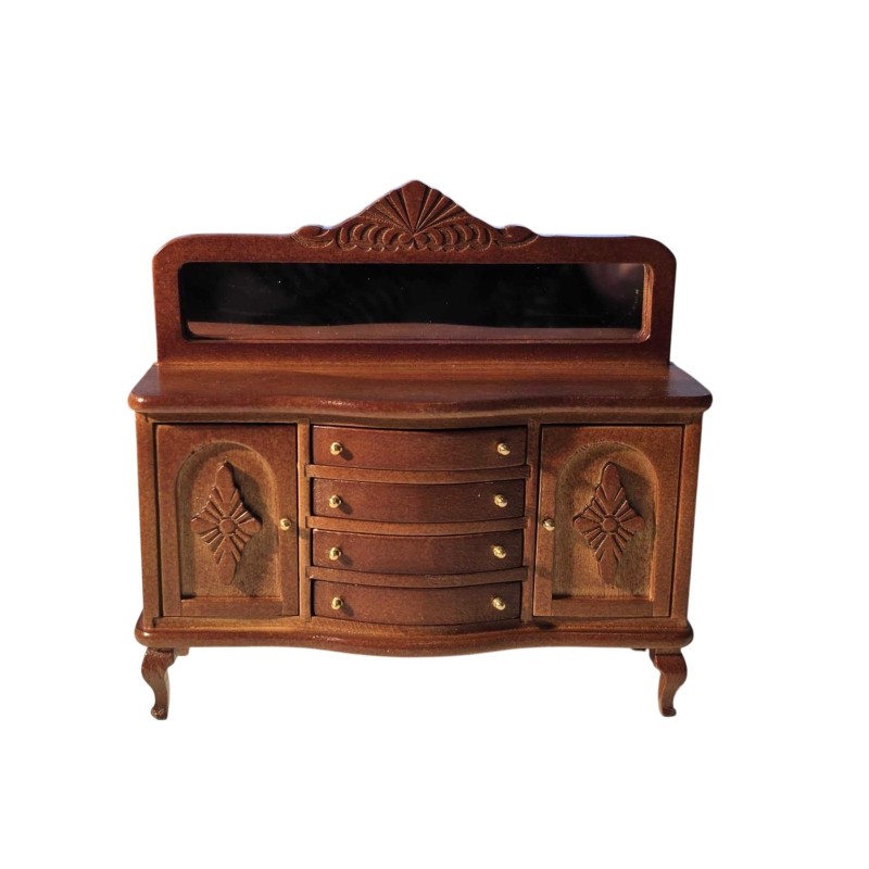 Dolls House Buffet Sideboard Walnut Victorian Dining Room Furniture 1:12 Scale