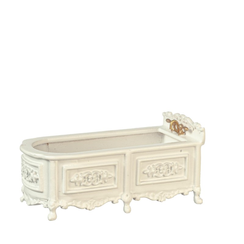 Dolls House Bath Tub White French Provincial 1:24 1/2 in JBM Bathroom Furniture