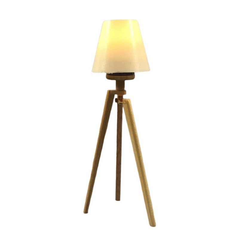 Dolls House Unfinished Tripod Floor Lamp Modern Light 1:12 LED Battery Lighting