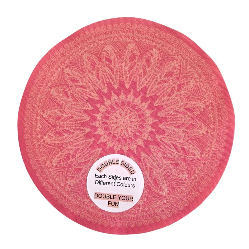 Dolls House Area Rug Round Circular Carpet Double Sided Pink Silk Lge Dolls House Area Rug Round Circular Carpet Double Sided Pink Silk Lge