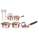 Dolls House Copper Saucepan Set, Utensils & Kettle Kitchen Cookware Accessory