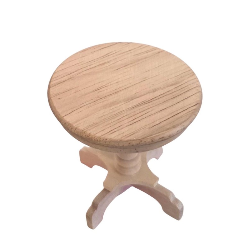 Dolls House Side Wine Table Round Unfinished Bare Wood Tripod 1:12 Dolls House Side Wine Table Round Unfinished Bare Wood Tripod 1:12