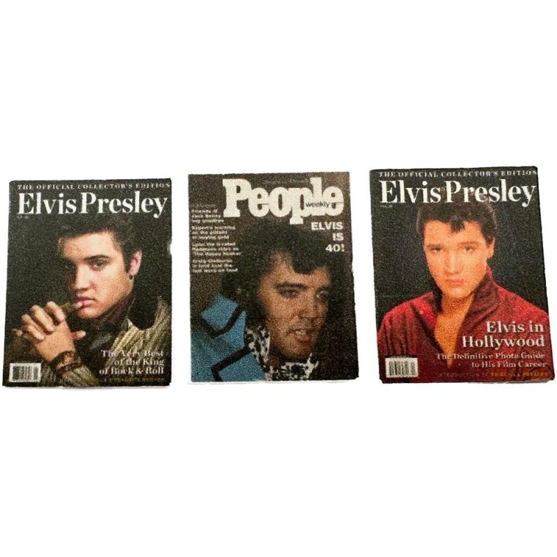 Dolls House Elvis Presley People Collector Magazine Cover Set 1:12 Accessory Printed Card