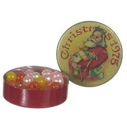 Dolls House Christmas Tin of Sweets Box of Candy Miniature 1970's Accessory 1:12 Dolls House Christmas Tin of Sweets Box of Candy Miniature 1970's Accessory 1:12