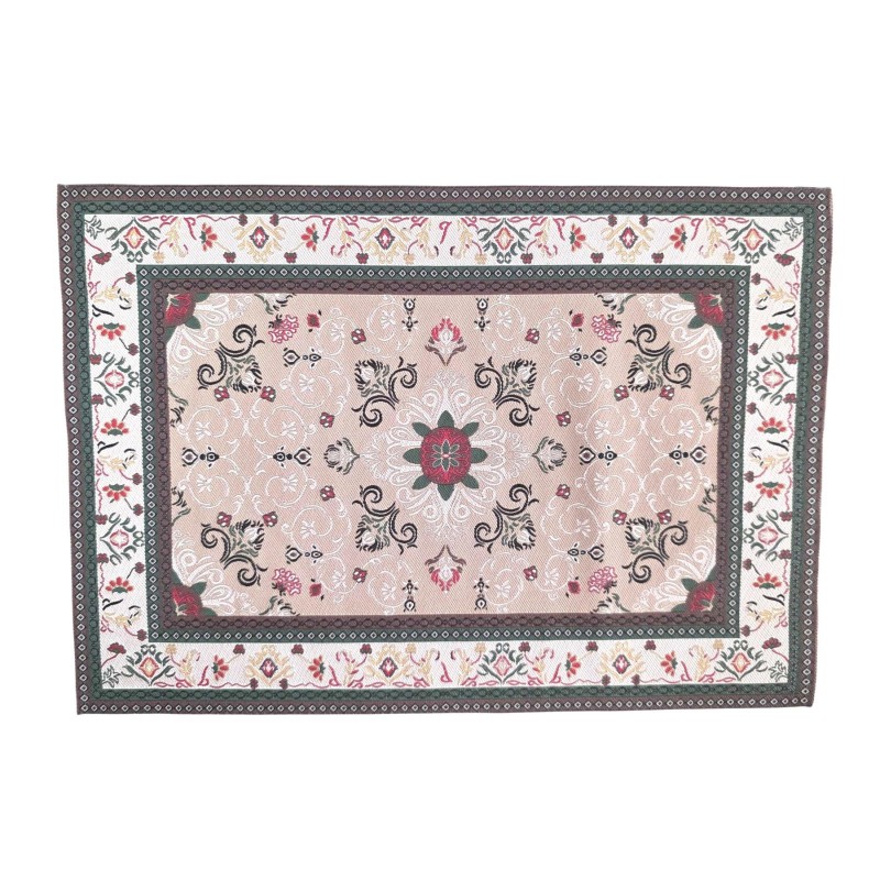 Dolls House Rug Traditional Dark Green Floral Rectangular Carpet Large Dolls House Rug Traditional Dark Green Floral Rectangular Carpet Large