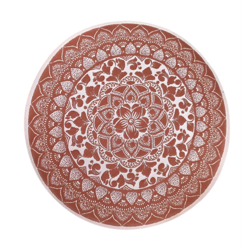 Dolls House Round Area Rug Circular Carpet Terracotta Boho Design Lge Dolls House Round Area Rug Circular Carpet Terracotta Boho Design Lge