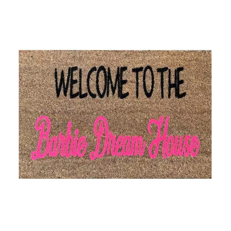 Dolls House Welcome Barbie Door Mat Porch Rug 1:12 Accessory Printed Card