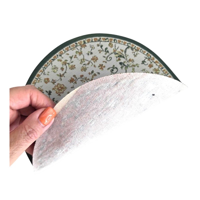 Dolls House Round Area Rug Circular Carpet Vintage Green Floral Design Lge Dolls House Round Area Rug Circular Carpet Vintage Green Floral Design Lge