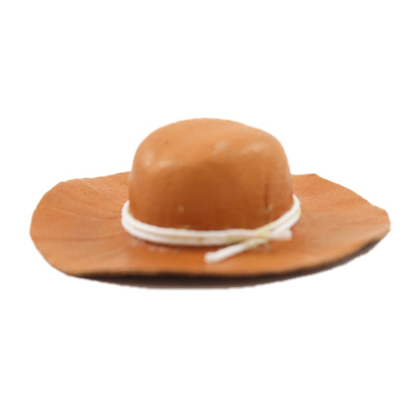 Dolls House Pioneer Stetson Leather Open Crown Hat Cowboy Ranch Stable Accessory