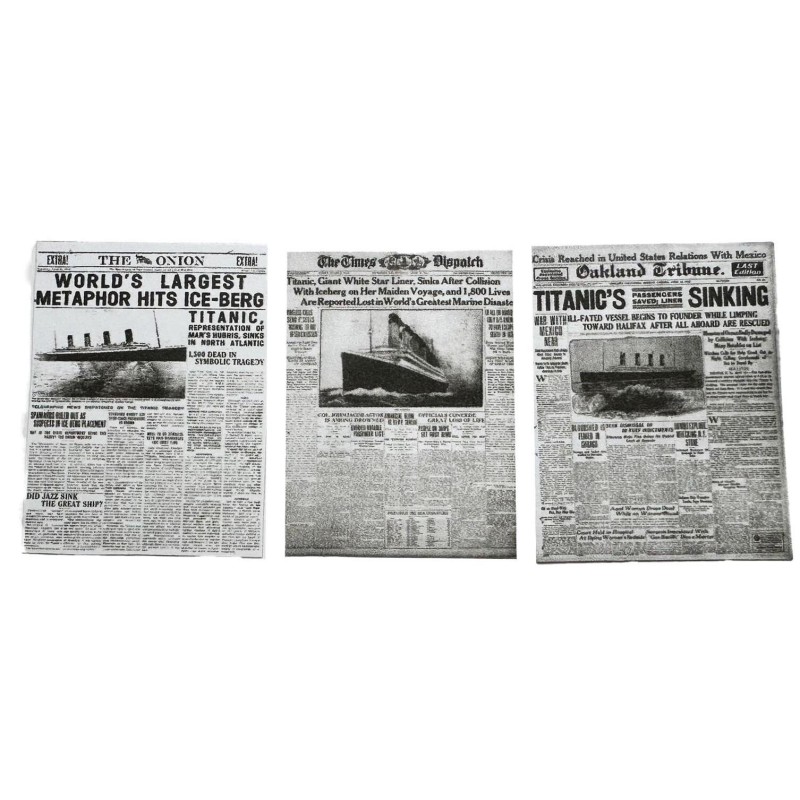Dolls House Newspaper RMS Titanic Sinking Disaster Headlines 1912 Front Covers