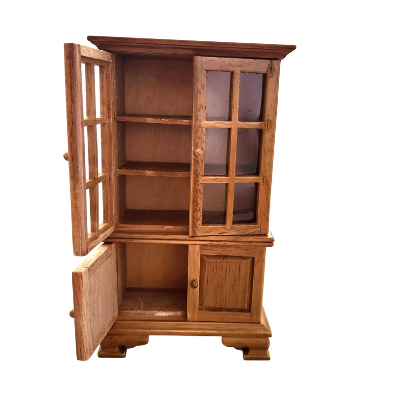 Dolls House Dresser Cabinet Light Oak Hutch Miniature Furniture 1:12 Scale Wood