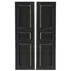 Dolls House Window Shutters Black 3 Panel Wooden 1:12 Scale Building Component