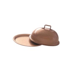 Dolls House Oval Serving Tray & Dome Lid Copper Kitchen Cookware 1:12 Accessory