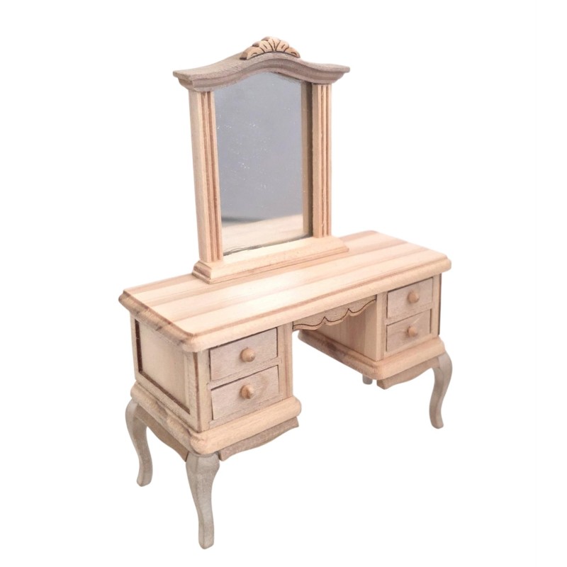 Dolls House Dressing Table Unfinished Bare Wood French Style Dolls House Dressing Table Unfinished Bare Wood French Style