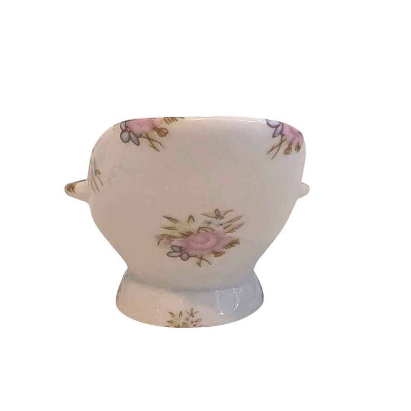 Dolls House Hip Bath Tub Porcelain Pink Floral Design Victorian Furniture 1:12