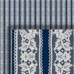 Dolls House Wallpaper White on Blue Damask Stripe 1/2 in 1:24 Miniature Print Dolls House Wallpaper White on Blue Damask Stripe 1/2 in 1:24 Miniature Print