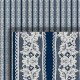 Dolls House Wallpaper White on Blue Damask Stripe 1/2 in 1:24 Miniature Print