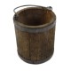 Dolls House Rustic Wooden Bucket with Handle Miniature Garden Kitchen Accessory