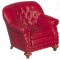 Dolls House 1880 Red Leather Club Armchair JBM Miniature Living Room Furniture