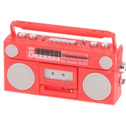 Dolls House Radio Cassette Player Red 1980's Accessory 1:12 Scale Non-Working