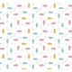 Dolls House Pink Blue Fish Patterned Miniature Print Wallpaper 1:12 Scale