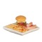 Dolls House Burger & Fries on Square Plate Modern Food 1:12 Dining Accessory