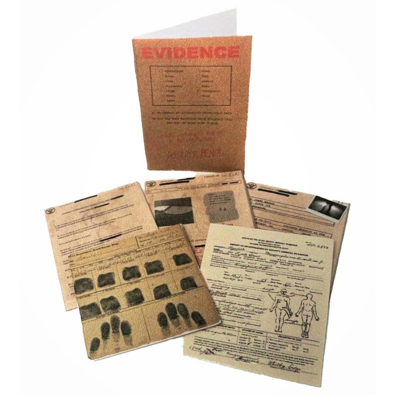 Dolls House Detective Police Evidence Reports Cold Case Files 1:12 Printed Card