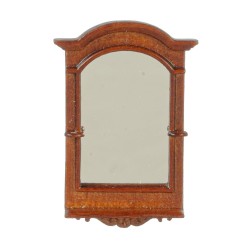 Dolls House Mirror Walnut Antique French 1:24 1/2in Scale JBM Bathroom Accessory