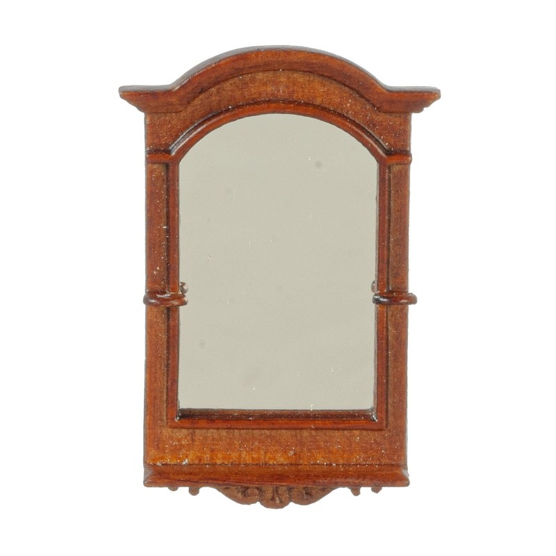 Dolls House Mirror Walnut Antique French 1:24 1/2in Scale JBM Bathroom Accessory