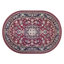 Dolls House Oval Rug Traditional Red Floral Miniature Carpet Large Dolls House Oval Rug Traditional Red Floral Miniature Carpet Large