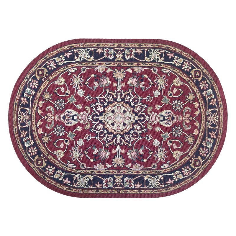Dolls House Oval Rug Traditional Red Floral Miniature Carpet Large Dolls House Oval Rug Traditional Red Floral Miniature Carpet Large