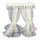 Dolls House Net Curtains Double Layer with Lace Pelmet 1:12 Window Accessory Dolls House Net Curtains Double Layer with Lace Pelmet 1:12 Window Accessory