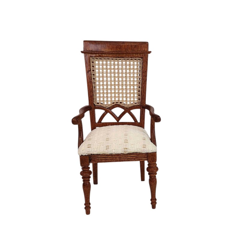 Dolls House Berger French Elbow Carver Chair JBM Walnut Dining Room Furniture