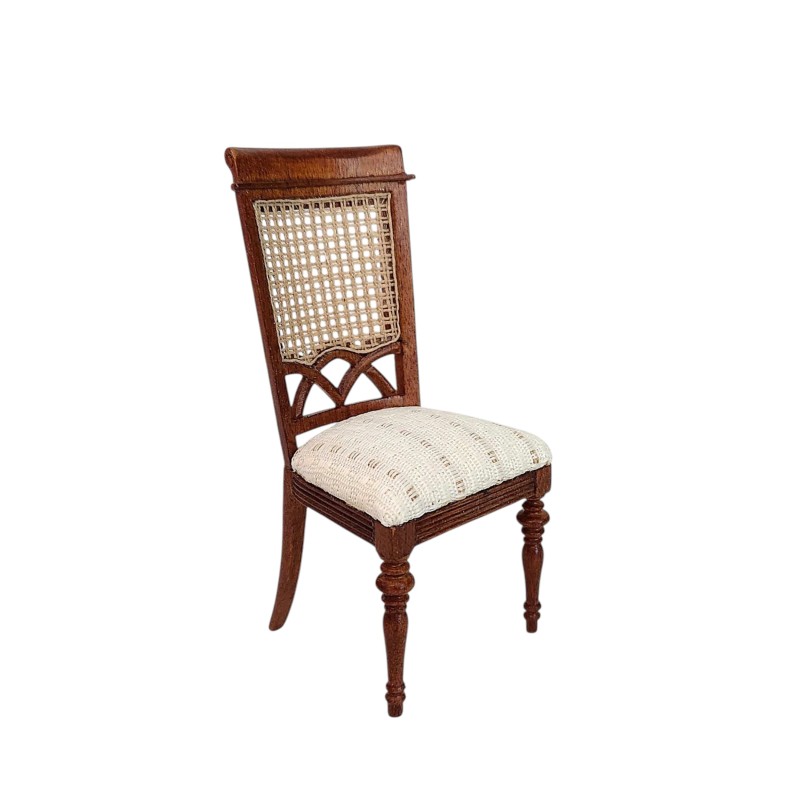 Dolls House Walnut Bergere French Side Chair JBM Miniature Dining Room Furniture Dolls House Walnut Bergere French Side Chair JBM Miniature Dining Room Furniture