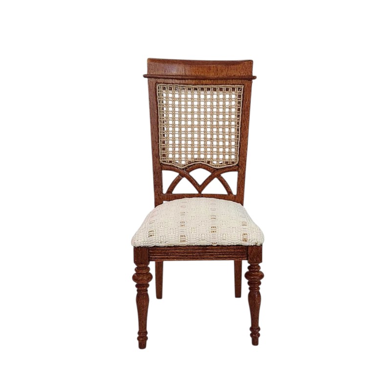 Dolls House Walnut Bergere French Side Chair JBM Miniature Dining Room Furniture Dolls House Walnut Bergere French Side Chair JBM Miniature Dining Room Furniture