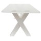 Dolls House Clear Rectangular Table White Legs Miniature Modern Dining Furniture