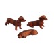 Dolls House Dachshund Dogs Wiener Sausage Badger Doxie Smooth Brown 3 1:12 Pets