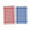 Dolls House Tea Towels Red & Blue Terry Check Striped 1:12 Kitchen Accessory